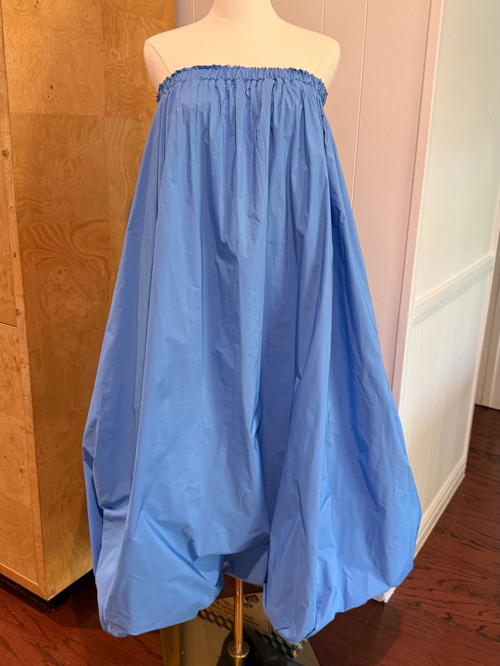 Anthropologie Strapless Blue Balloon Maxi Skirt or Dress